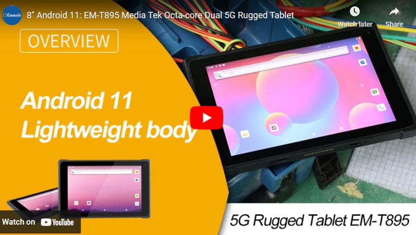 8 ''Android 11: EM-T895 Medien Tek Octa-Core Dual 5G Robustes Tablet