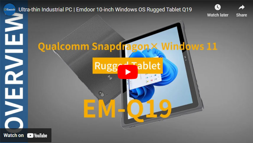 Ultra dünner Industrie-PC | Emdoor 10-Zoll Windows OS Robustes Tablet Q19